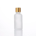 50ml; Gold-threaded Cap + Inner Stopper + Frosted Glass Bottle; Glass