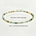 Collana artigianale in amazzonite con perle da 6mm e catena di estensione regolabile da 5cm - Diametro della perla 6mm / Colore Amazonite