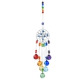 Rainbow crystal suncatcher with tree of life and evil eye garden decor hanging charm - Evil Eye / 111g/37cm
