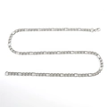 Silver Figaro chain necklace in stainless steel with 3:1 link pattern and lobster clasp - 1.4mm x 50cm / Silver