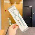Light blue plastic hair styling loop set with long and short tools on display card - Hair Straightener - Light Blue Two-piece Set