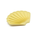 Light yellow scallop-shaped silicone soap dish with radial drainage grooves - Shell Style / Milky Yellow