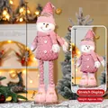 Pupazzo di neve natalizio telescopico rosa con paillettes, altezza regolabile 45-60 cm - Pupazzo di Neve Telescopico Rosa (003-B)