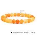 8mm natural orange agate beads bracelet with crackle texture and elastic band - Orange Weathered Agate