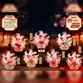 Lucky Fox Fairy flocked resin blind box series with golden metallic finish ornaments - Money-Loving Fox Fairy-Set of 6