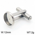 Base redonda para gemelos de 12mm en acero inoxidable plateado para joyería artesanal - 12mm (KLJ8731-Z)