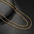 Ensemble de colliers minimalistes en acier inoxydable doré 18 carats avec chaînes à maille serpent - Collier en cuivre