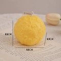 Yellow rose hydrangea scented candle with leaf relief and decorative paper tag - Macaron Yellow Floral Sphere (Lime Basil & Mandarin)