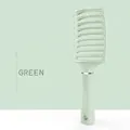 Mint green vented hairbrush with massage bristles and non-slip handle for styling - Green Large Curved Brush