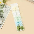 Set of 10 multicolor grosgrain ribbon bow hair clips on a white display card - Beige White Mint Light Blue Dark Green (#21)
