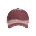 Dettaglio del gradiente rosso e rosa sul cappello da baseball in cotone con cuciture - Stile Sfumato Rosso Rosa (款式2)