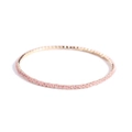 2.0mm ultra-fine elastic bracelet with sparkling pink rhinestones and gold bezel finish - Gold Plated Jelly Pink
