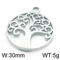 30mm hollow stainless steel tree of life pendant charm with 5g weight specification - Style 14 (KLJ4261-Z)