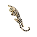 Spilla leopardata dorata con macchie nere e strass luminosi per abbigliamento - Oro