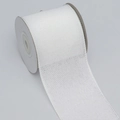 White faux linen ribbon roll with plain weave texture for DIY handmade crafts and bows - 6.3cm*5 Yards / White