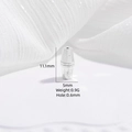 Detalle macro del cierre de tornillo en plata de ley S925 de 11,1 mm para joyería DIY - Estilo C Plata 5*11,1mm
