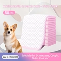 Absorbent pink pet training pads M size 45x60cm 50 count for medium dogs - Size M 45x60cm (50 Count) / 1.8kg Super Thick Pink/White