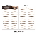 Waterproof 6D eyebrow tattoo stickers in shade BROWN-14 featuring 10 pairs of brown brows - 14 (9 Pairs) / Brown