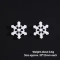 White snowflake resin charms for DIY crafts, 20x23mm hollow ornaments for Christmas decor - Medium Snowflake