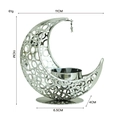 Silver crescent moon incense burner with star and hollow patterns, 11cm height - Small Moon Star Holder - Plated Silver