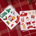 Christmas sticker set with Santa and snowman patterns for gift decor, 85 pieces - Santa with Yellow Bag Stickers 5 Sets (85Pcs Total)