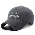 Casquette de baseball en coton délavé gris foncé avec broderie California blanche - Réglable / Gris