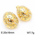 Orecchini a semisfera dorati con strass brillanti in dimensioni 20x16mm - Stile Strass Dorati (KE113730-KFC)