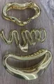 Three-piece set of elegant gold metal claw clips in wave, ring, and crescent shapes - Multi-Shape Combination Set / Set / Gold