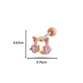 Boucle d'oreille chat or rose avec cristaux roses et dimensions 0.63cm par 0.76cm - Style Casque Chat (2# Or Rose)