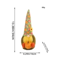 Herfst kabouter pluche met gele baard en pompoen, toont afmetingen 34cm hoogte - Pompoen Hoed