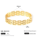 Technical diagram of 18k gold plated woven stainless steel bracelet with precise dimensions - Gold Woven Spiral Style (NB-B6333)