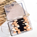Dual-tip sponge eyeshadow sticks with black handles in a clear storage box set - 6.5cm Black Handle Skin White Sponge - 25 Pcs Box