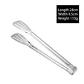 SUS 304 stainless steel food tongs with slotted design measuring 24cm in length - Small Bread Tong [304 Stainless Steel]