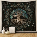 Mystical black Tree of Life tapestry with Celtic knots for bohemian wall decoration - Celtic Tree of Life