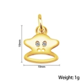 Ciondolo dorato a forma di scimmia con pietre incastonate e misura di 10mm - Ciondolo Faccia di Scimmia Oro con Cristalli