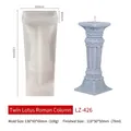Molde de silicona LZ-426 para velas de columna romana y jabón de aromaterapia - Columna Romana de Loto Gemelo