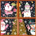Christmas static window decals featuring Santa Claus and snowman watercolor designs - 4-Sheet Set BQ463/464/468/470