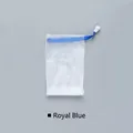 Double-layered nylon mesh foaming net for soap with royal blue drawstring and bead - Sapphire Blue