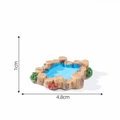 Miniature resin pond model for fairy gardens featuring blue water and tiny mushrooms - Stump Water Pool