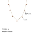 18K gold plated necklace with pink round and rectangular crystal pendants for women - Gold Pink Zirconia Necklace (QYH184)