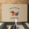 Zerbino cane cartone animato con scritta HAVE A GOOD TIME e base in TPR antiscivolo - 40*60cm / Palla di Cane Giocoso