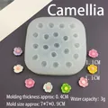 Macro view of 20-cavity camellia silicone mold for DIY flower cake decorations - Camellia Mold