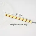 Macaron color PVC artificial chocolate wafer stick measuring 10.5cm long and 1cm wide - Yellow Striped Chocolate Stick