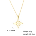 Gold Celtic witch knot pendant necklace in stainless steel with geometry design - Gold Cross Chain