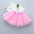 Pink layered tutu skirt for girls with elastic satin waist and fluffy mesh fabric - Pink Tutu Skirt