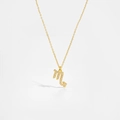 Golden S925 sterling silver Scorpio constellation necklace with clear cubic zirconia - Scorpio