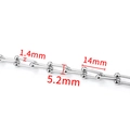 Polished silver U-link stainless steel chain with 14mm links for DIY jewelry making - Small Horseshoe Chain 5.2mm