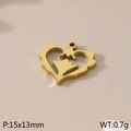 Pendentif cœur évidé doré de 15x13mm pour la fabrication de bijoux DIY et accessoires - Minuscule Charme de Coeur Creux(KLJ7988-Z)