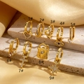 Set di orecchini huggie dorati con pendenti a cuore e croce in zircone - Stile Cuore (1#) / Oro