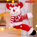 Christmas reindeer curtain tieback doll with red antlers and knit sweater decor, 23cm - Red Santa Style (102-C)
